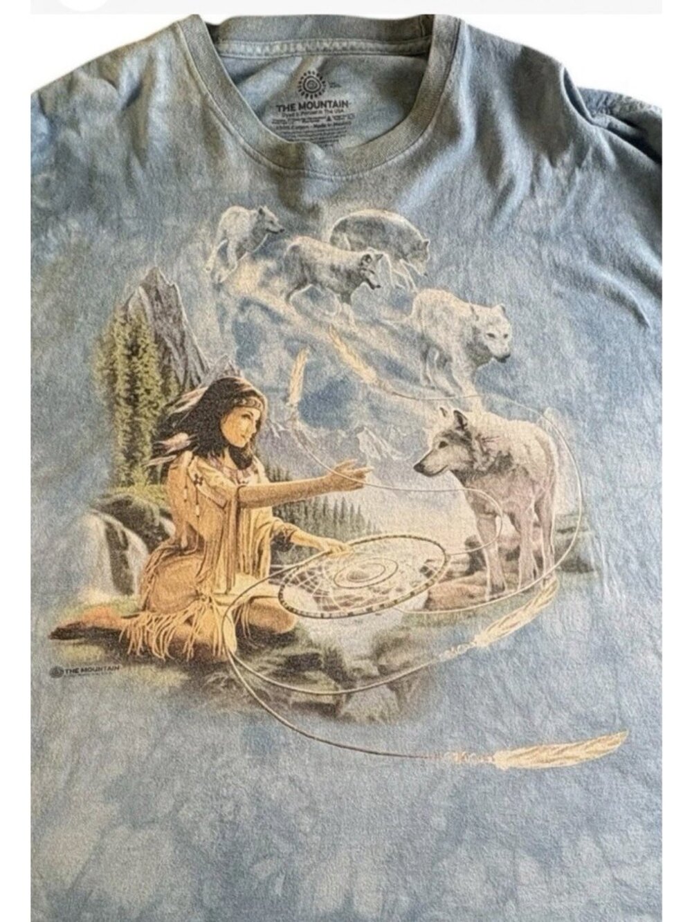 2004 The Mountain Wolf Dreamcatcher Tie Dye T Shirt 4XL